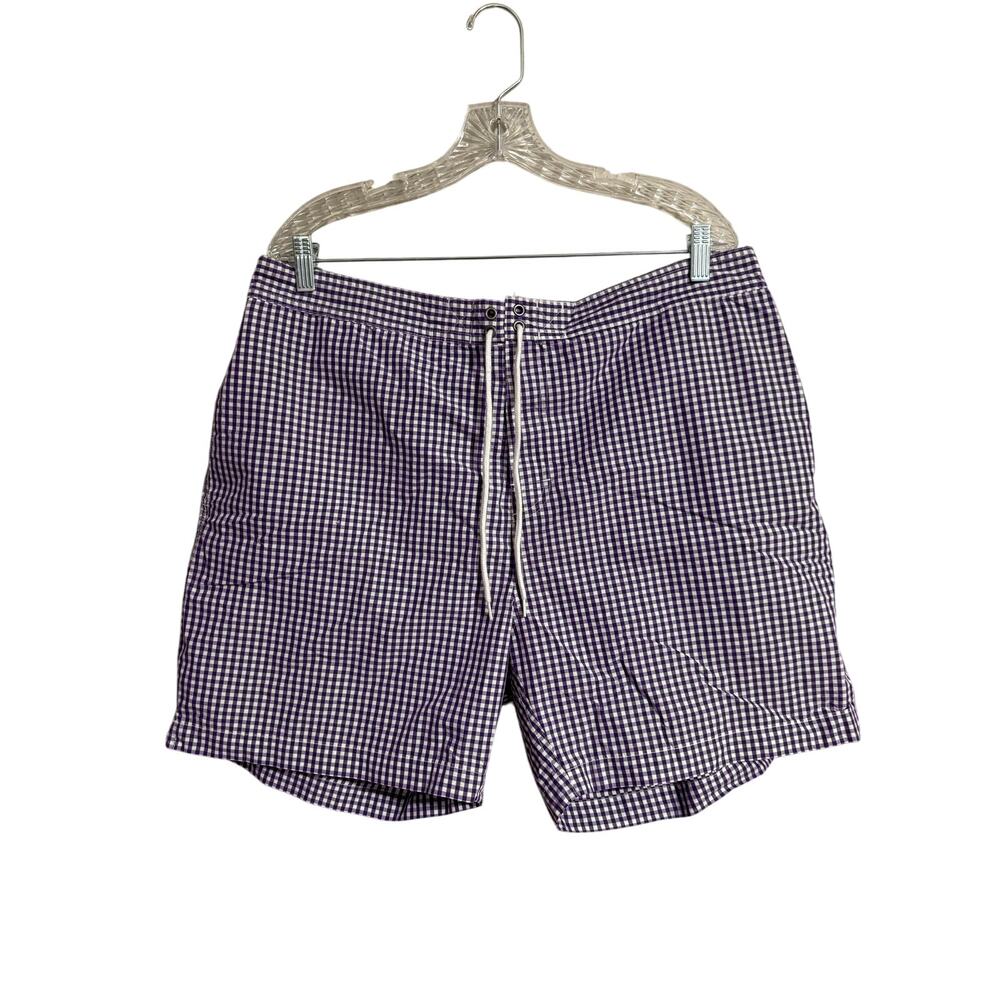 POLO Ralph Lauren Purple Check Swim Trunks XXL